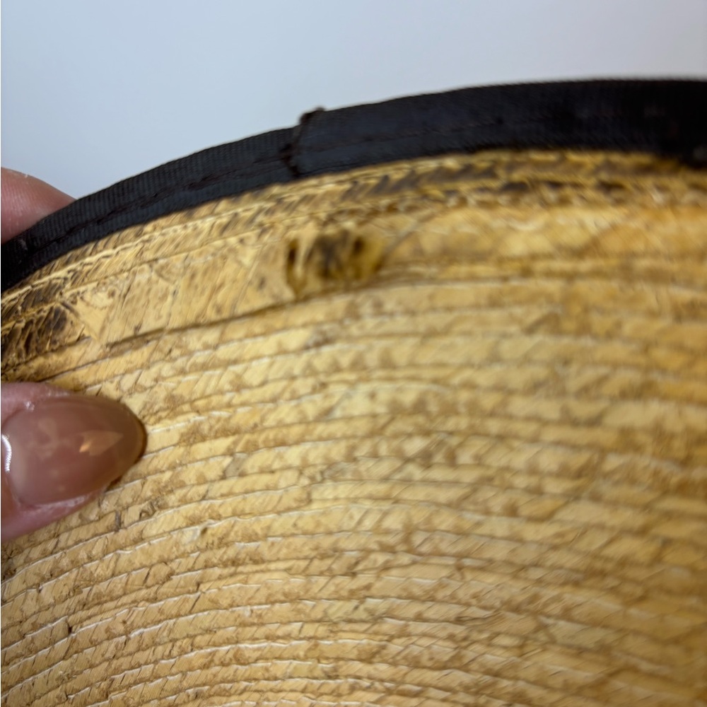 Justin Large Natural Straw Hat with Brown Leather Accent - Picture 10 of 10